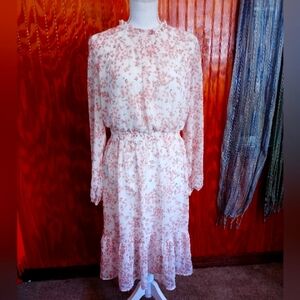 Draper James Pink Floral Long Sleeve Dress